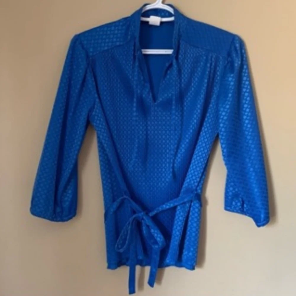 Vintage Blue Polka Dot Blouse and Skirt Set - Picture 4 of 14